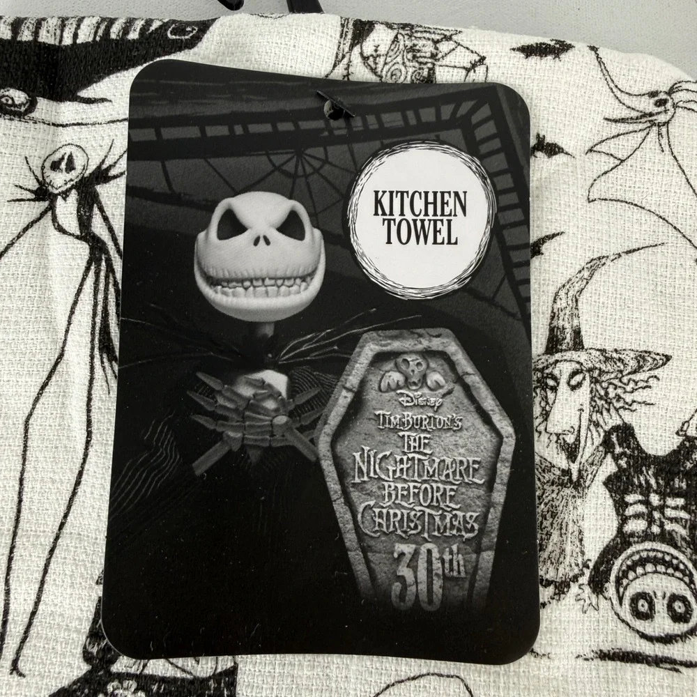 Disney Nightmare Before Christmas 30th Anniv Kitchen Towel Lot of 2 100% Cotton